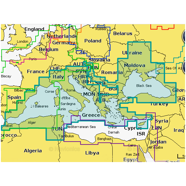 Карта глубин Крыма Navionics 43XG Средиземное и Черное моря - купить вМоскве с доставкой