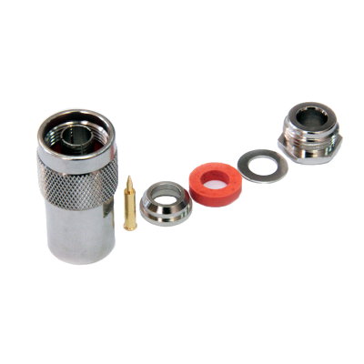 N-112C (2.8 mm.pin) ВЧ-разъем N,  штекер,  RG-214/DX-10,  прижимной (clamp)