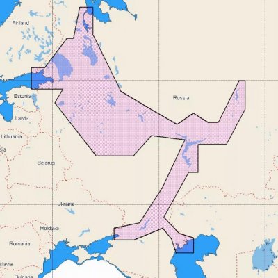 Карта C-MAP RS-050 Внутренние водные пути России, Запад