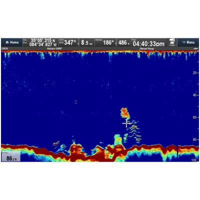 Raymarine CP570 ClearPulse CHIRP отображаемые данные