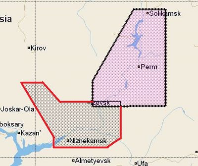 Карта C-MAP RS-228 верховье реки Кама