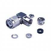 T-122F  ВЧ-разъем TNC,  штекер,  RG-58,  прижимной (clamp), угловой